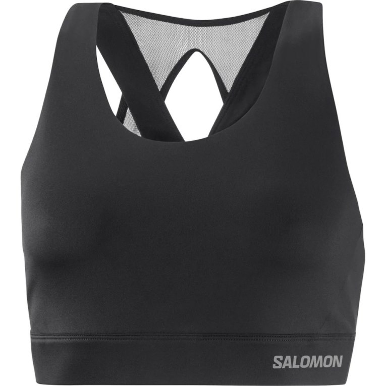 Black Salomon Cross Women's Run Bras | IE SX6987